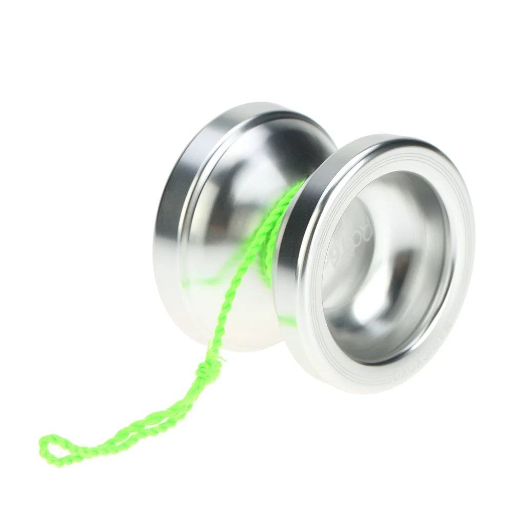 Professional Magic Yoyo T6 Unresponsive Yoyos Rainbow Aluminum Alloy Metal Yoyo 8 Ball KK Bearing with String for Kids Silver