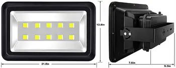 

Black 500W Outdoor LED Flood Light, Super Bright 50000lm, Daylight White 6000K, Waterpoof IP65, 50,000hrs Lifetime, All Weather