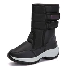 Женские ботинки; зимние ботинки до середины икры на каблуке; зимняя обувь; женские водонепроницаемые зимние ботинки; коллекция года; модные ботинки на платформе; Botas Mujer; размер 42