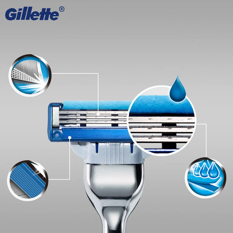 Manual razor for men safety shaving Gillette Mach 3 Turbo razor holder With replacement razor blades 1 Manual razor for men safety shaving Gillette Mach 3 Turbo razor holder With replacement razor blades 4