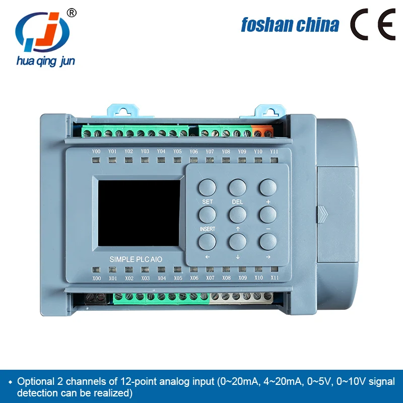 Huaqingjun Ȩ ڵȭ  PLC, 8-in 8-out Ʈ  PLC 2AI 2AO 0-20mA 0-10V RS485