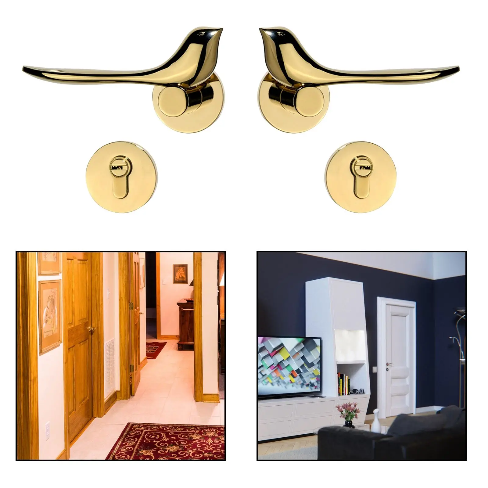 Creative Door Lock Locksets Bird Appearance Quiet Modern Hardware Lever Handle for Office Bathroom Bedroom | Обустройство дома
