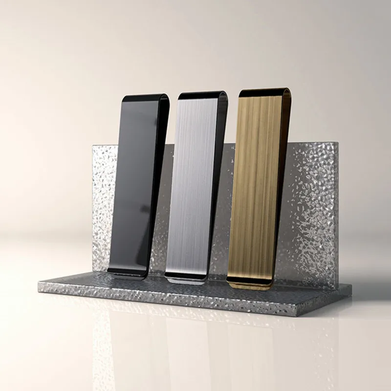 Custom Lettering Stainless Steel Man Women Pocket Money Clip Dollar Metal Clamp Card Clips Credit Cards Money Holder ML1-002 4