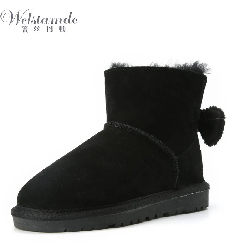 

2019 Winter High Quality Women Snow Boots Real Sheep Skin Fur Leather Ankle Boots Women zapatos de mujer