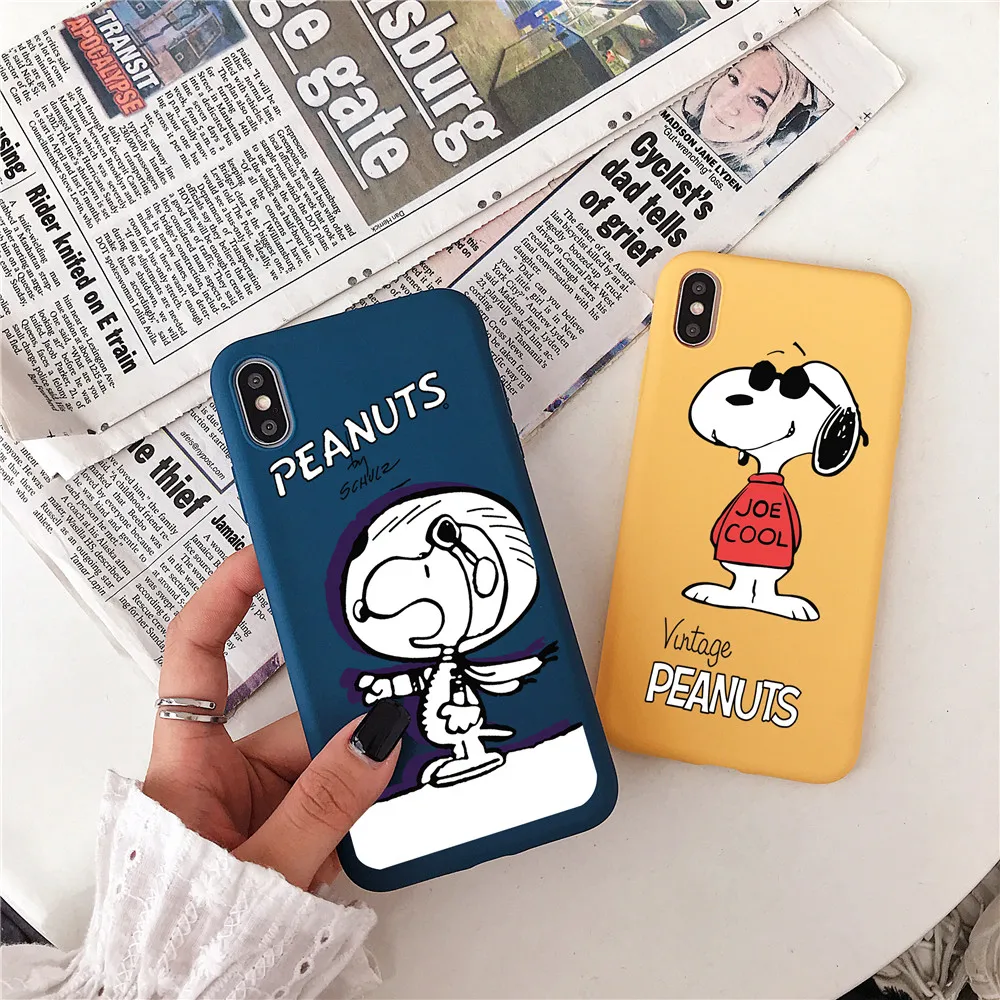 Чехол для телефона из ТПУ с рисунком "Peanuts Charlie коричневая собака Бигл", мягкий чехол с эффектом потертости для Apple iPhone 11 pro x xs max xr 7 8 6 s plus