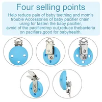 TYRY.HU 5pc/set Round Silicone Clips Baby Pacifier Clips Holder Silicone Dummy Pacifier Chain Accessories BPA-Free 2