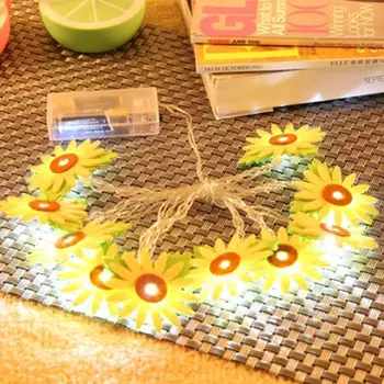 

Beautiful Fairy Lights Sunflowers Christmas Supply Home Garden Holiday Lighting Light String Non Woven Cloth LED Xmas
