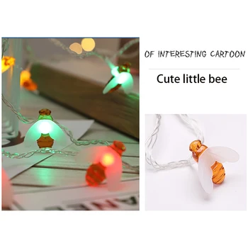 

6M Lights String 40 Led Honey Bee Solar Powered Fairy Lights For Outdoor Garden Fence Summer Night Light Lamp Decoration