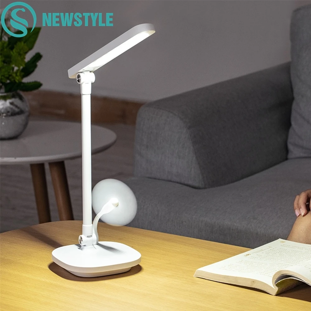 Led Desk Lamp Dimming Touch Table Lamp With Fan Reading Book