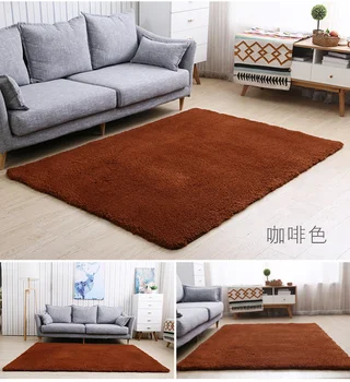 

High Quality Cashmere Pure Color Carpet Living Room Bedroom Floor Mat Bedside Blanket Pad High Density Thicken Anti-slip Rugs