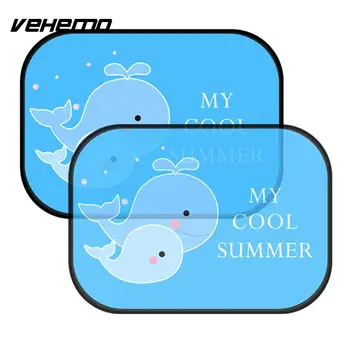 

Vehemo 2pcs Cars Windshield Sunshade Rear Car SunShade Portable Auto Sun Visor Cartoon Pattern Vehicle Solar Protection