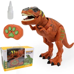 Dinosaure électrique télécommandé pour garçon, jouet interactif à lumière LED pour marcher et ramper, cadeau pour enfant 