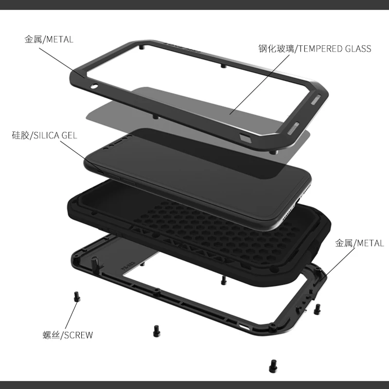 Водонепроницаемый чехол для телефона LOVE MEI для Apple iPhone X XS MAX XR ударопрочный защитный чехол для всего тела XS MAX+ экран Gorilla glass