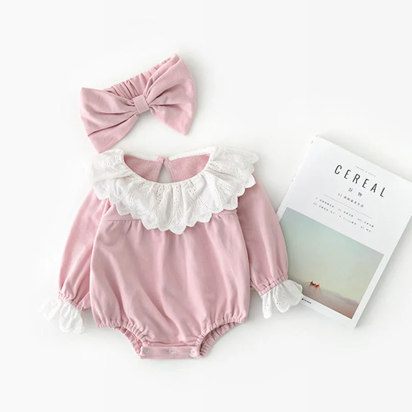 pink Плотная Одежда для новорожденных; хлопковый комбинезон с длинными рукавами для мальчиков; теплый комбинезон для маленьких девочек; Пижама для малышей; детская одежда - Цвет: pink