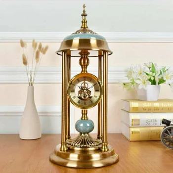 

Morden Hollow Gear Table Clock Dial Metal European Neoclassical style Desk Clock Bedroom Living Room Home Decoration