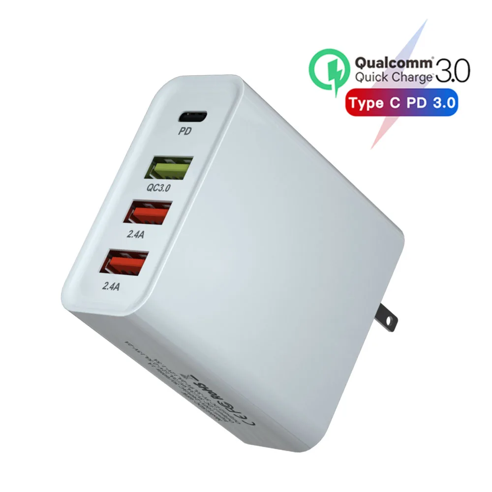 4in1 USB зарядное устройство для macbook xiaomi huawei 65 Вт быстрой зарядки 5 V/3A PD3.0/PD2.0/FCP PD зарядное устройство адаптер EU/US перенапряжения Защита