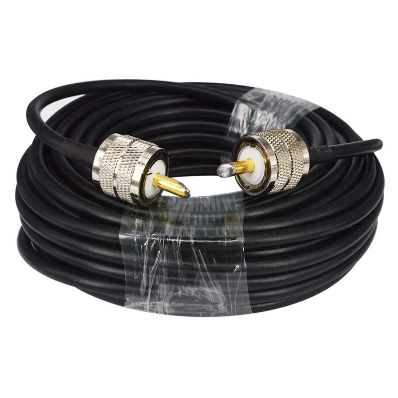 15M UHF Coaxial Cable RG58 Coax PL259 50 Ohms CB Radio Antenna Male to Low Loss | Компьютеры и офис