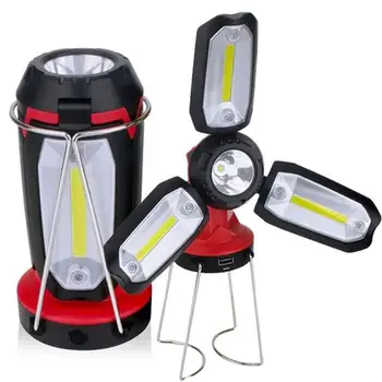 

COB LED Flashlight Outdoor Super Bright Foldable Camping Lantern Phone Charger Fishing Camping Light USB Rechargeable Flashlight