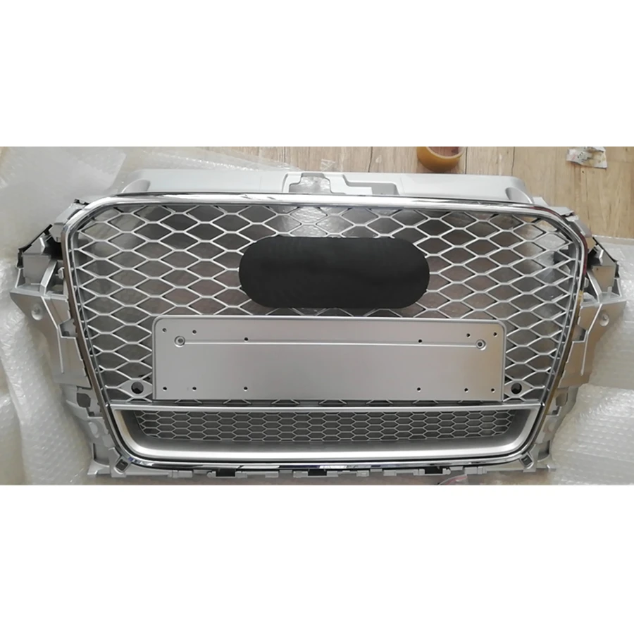 Ячеистая сетка для гриля серебристого цвета Audi A3/S3 8V 2014 2015 2016 RS3 Quattro стиль