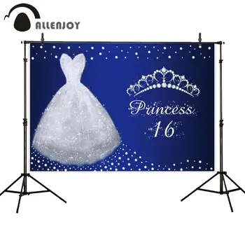 

Allenjoy Birthday Background Crown Wedding Dress Princess Photozone Backdrop Party Adult ceremony Anniversary Decor Banner