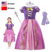 Vestidos de princesa Rapunzel para niñas, fiesta de disfraces de Cosplay de verano, juegos de rol enredados