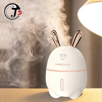 

300ML Mini USB Air Humidifier Cute Rabbit humidificador Aroma Essential Oil Diffuser Colorful LED Light Mute Mist Maker difusor