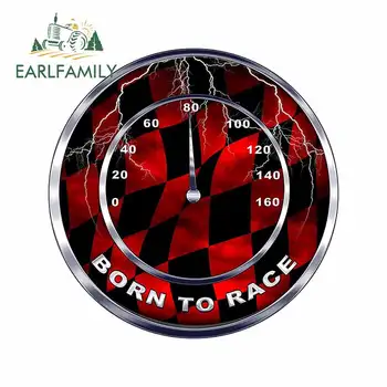 

EARLFAMILY 13cm x 12.7cm for Born To Race Speedometer Personality Car Stickers Surfboard Laptop Trunk VAN Decal Vinyl Car Wrap