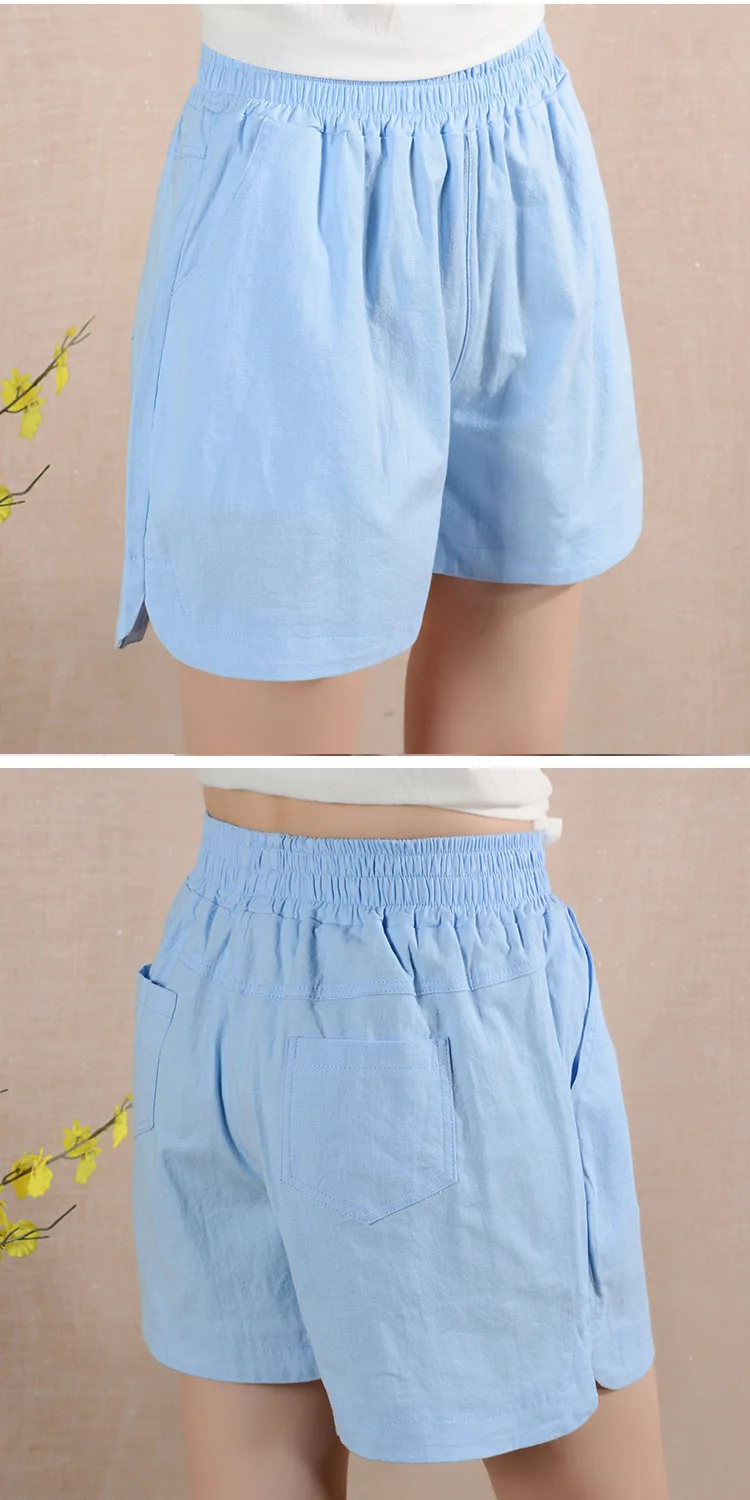 MRMT брендовые летние женские хлопковые льняные Короткие широкие брюки для отдыха с высокой талией для женщин тонкие льняные шорты