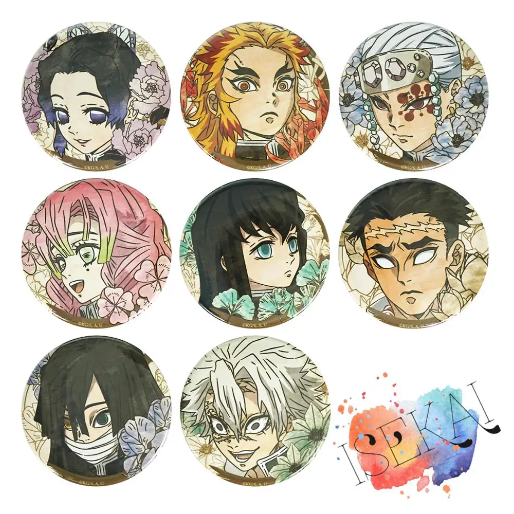 Демон убийца: Kimetsu no Yaiba значок аниме Tomioka Giyuu Kochou Shinobu Rengoku Kyoujurou Hashira металлический