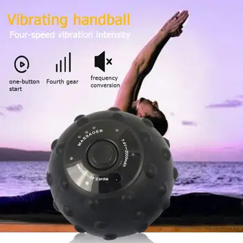 

PU Massage Ball Durable Wide Pressure 2000mAh Black Muscle Injury Bodybuilding Cobblestone Massage Ball Self-Myofascial