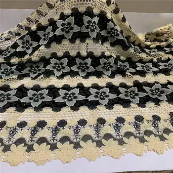 

African French mesh lace fabric black tulle lace fabric embroidery stone mesh lace sequence pearls