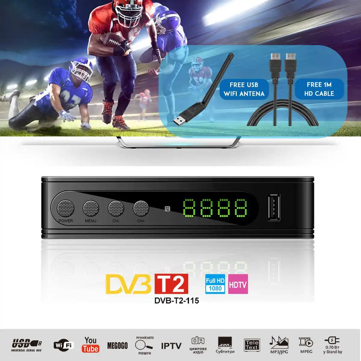 H.264 в Москву DVB-C Dvb T2 ТВ-тюнер USB цифровой ТВ-бокс DVB-T2 DVB C Бесплатный кабельный приемник спутниковый Dvbt2 Wifi