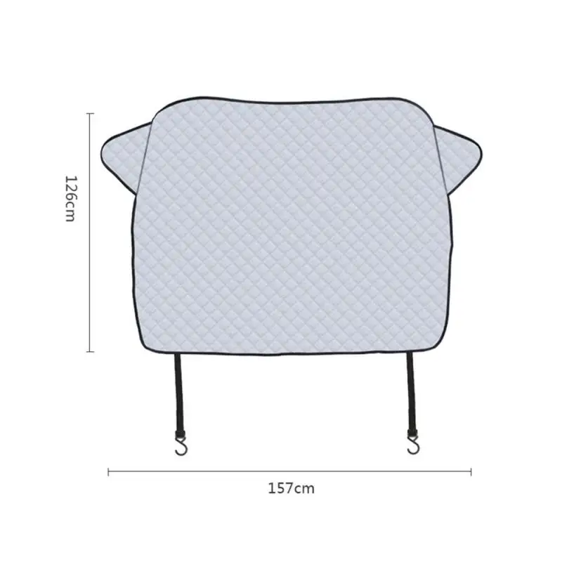 1 шт. Универсальный чехол на лобовое стекло автомобиля, уплотненный морозостойкий зимний солнцезащитный козырек, магнитный снегозащитный тканевый чехол - Цвет: 126X157 cm