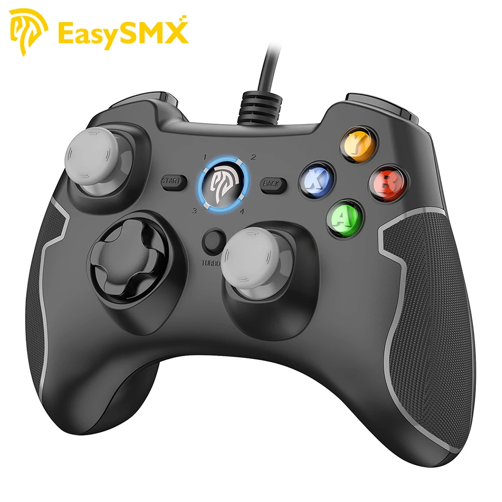 Easysmx Esm 9100 Wired Game Controller Pc Gamepad For Ps3 Android Tv Box Phone Windows 7 8 10 Vibration Pc Laptop Joystick Gray Gamepads Aliexpress