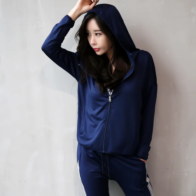 

Autumn And Winter 2019 Quick-Dry Breathable Fashion Zip-up Jacket Fitness Suit Running Sports New Style Yoga Clothes