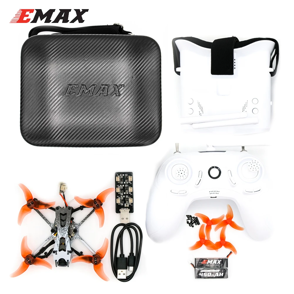 Détail du cadre et des moteurs de l'EMAX Tinyhawk II Freestyle 115mm F4 5A ESC FPV Racing Drone RTF/BNF avec éclairage LED