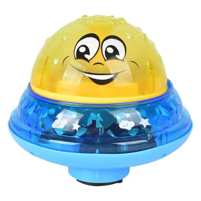 Yellow with base Детская игрушка для ванной электрическая индукционная спринклерная светящаяся вода мяч Душ игрушки - Цвет: Yellow with base