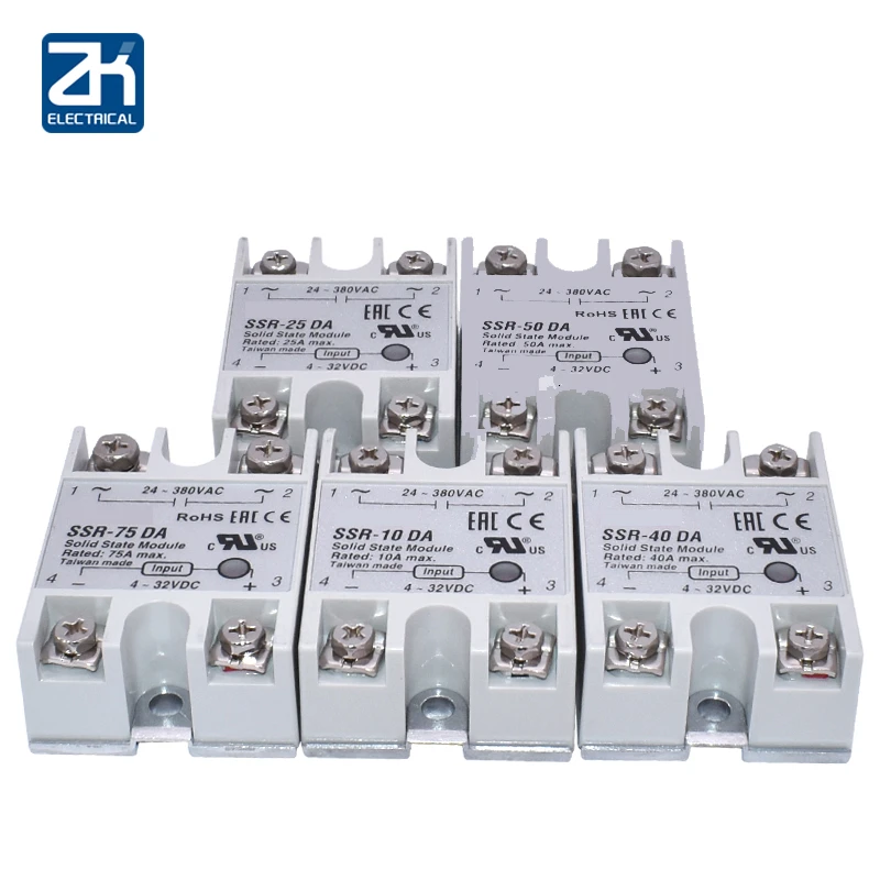 Твердотельное реле Ssr-10aa Ssr-25aa 10a 25a 40a Ac Control Relay 80-250vac To 24-380vac Ssr 10aa 25aa 40aa |
