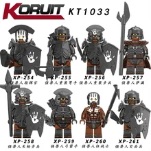 8PCS Lord of the Rings Action FigureStrong orc Soldier Heavy Infantry Spear Building Blocks Toys forodels Toys KT1033