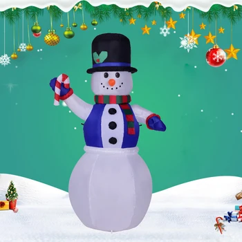 

Reusable 1.8M Christmas Led Inflatable Model Snowman Doll With Blue Hat&Gloves Christmas Decoration Dressing Supplies+Fan