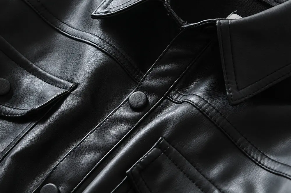 Черная кожаная куртка женская байкерская куртка из искусственной кожи уличная панк мотоциклетная искусственная куртка зимняя Корейская куртка