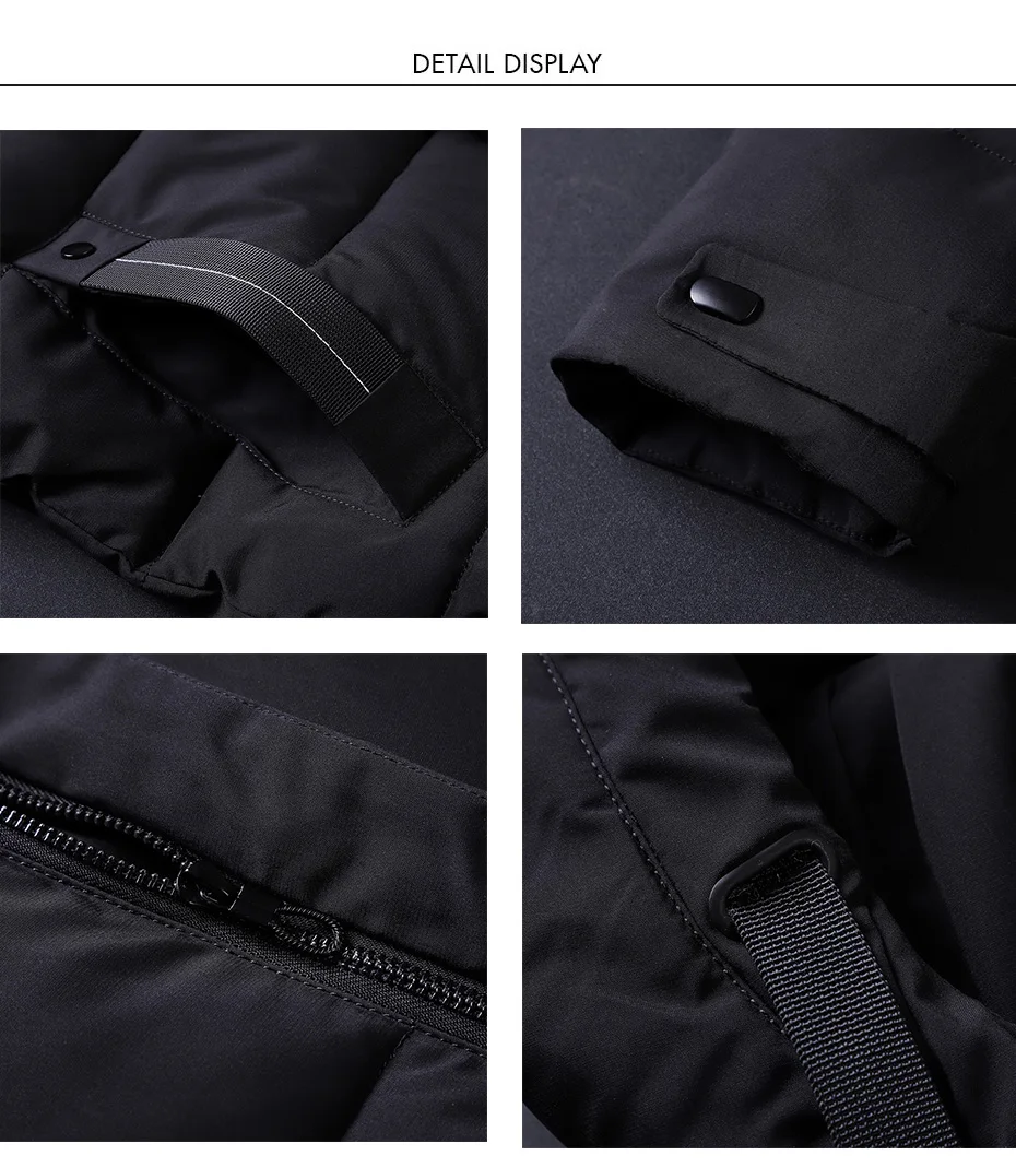 CARANFIER 6XL 7XL 8XL мужская длинная парка Теплая Зимняя брендовая куртка Роскошная водолазка с капюшоном и воротником ветрозащитная мужская одежда в сдержанном стиле