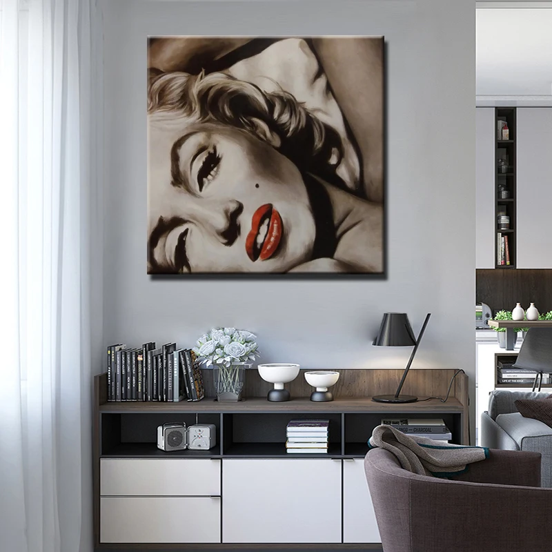 Home Decor Prints Marilyn Monroe Painting Nordic Style Pictures Wall Artwork Modular Canvas Poster Modern For Bedside Background | Дом и сад