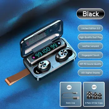 

F9 TWS Touch Wireless Bluetooth 5.0 Headphone In-ear Noise Cancel Bluetooth Earphone LED Display Charging Box single double use