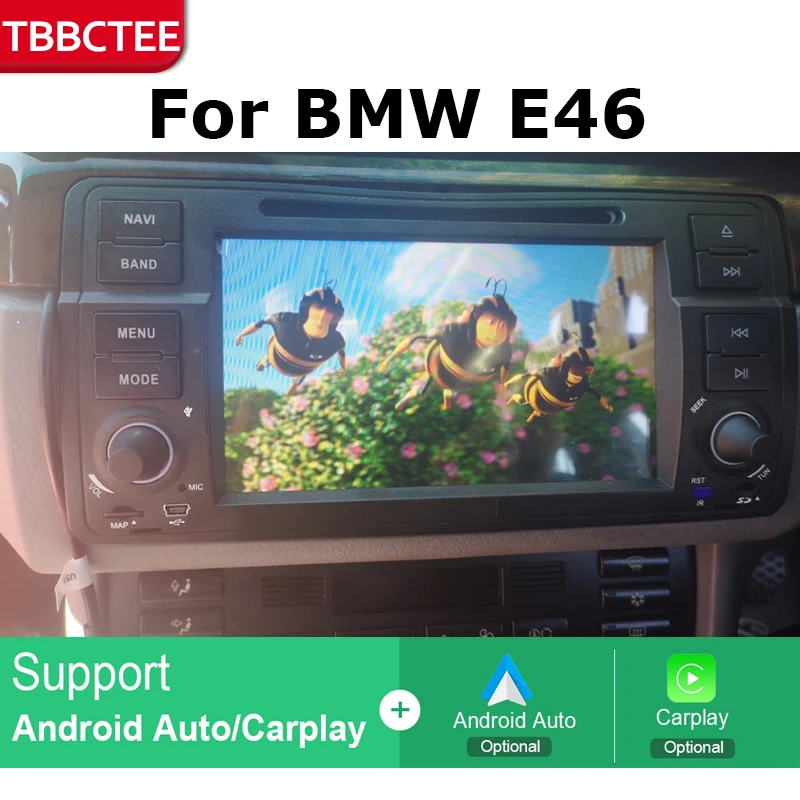 Discount 2 Din Android radio bluetooth GPS Navigation wifi Stereo video For BMW E46 1998~2004 Car Multimedia Player 5