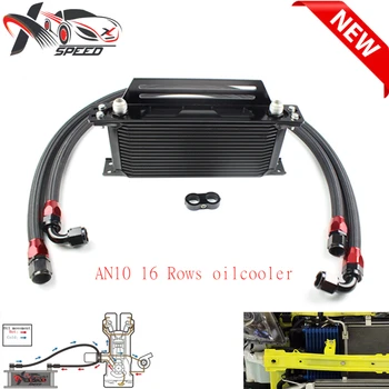 

Universal 16 row oil cooler AN10 16 rows engine radiator + oil cooler hose XXUOL16-3BK/SL