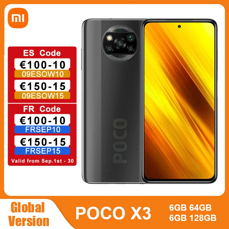 Смартфон Xiaomi POCO X3 NFC 6 ГБ 64 Гб/Глобальная версия Snapdragon 128G 732 дюйма камера мп 33 Вт