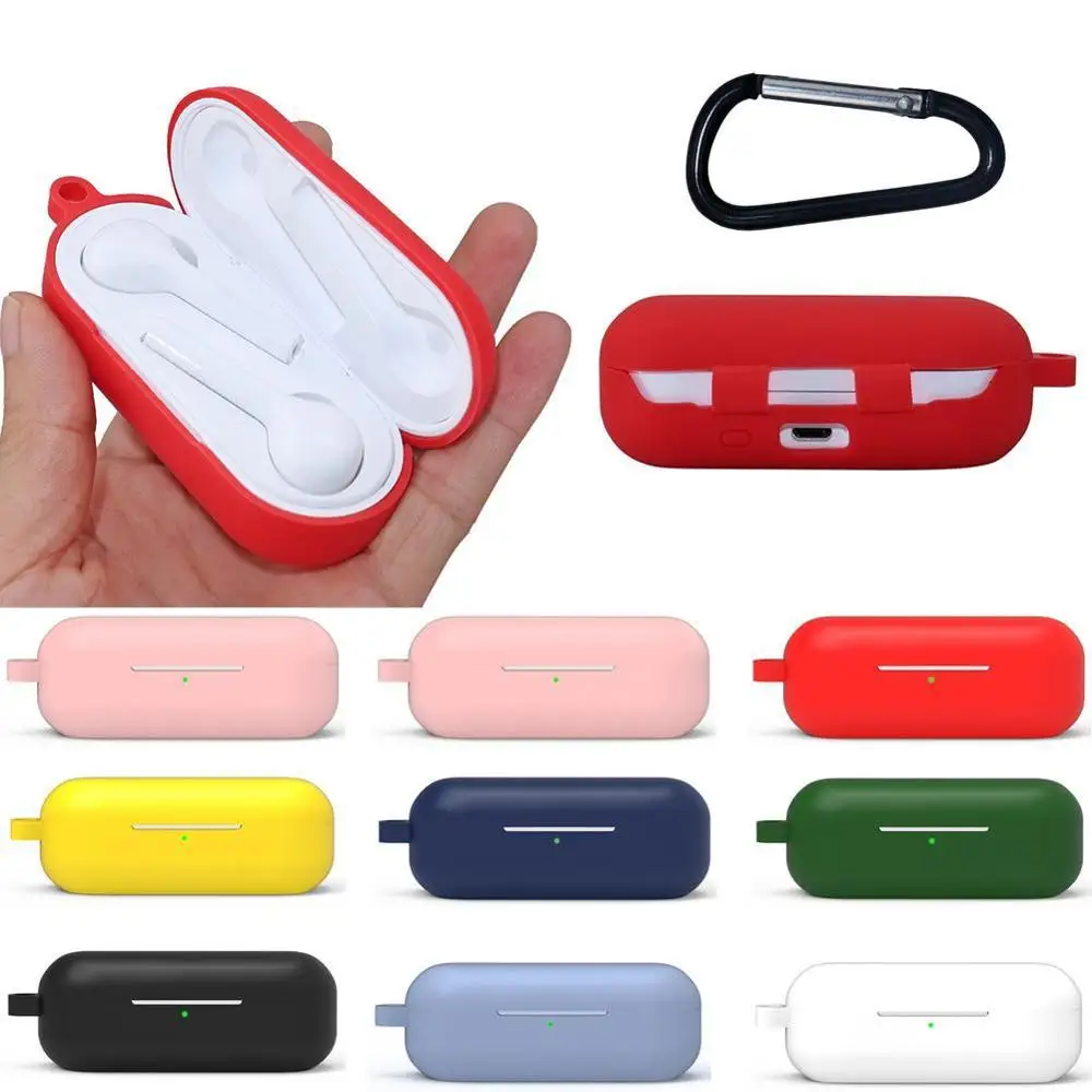 Силиконовый чехол для беспроводных Bluetooth-наушников FreeBuds Enjoy защитный с карабином