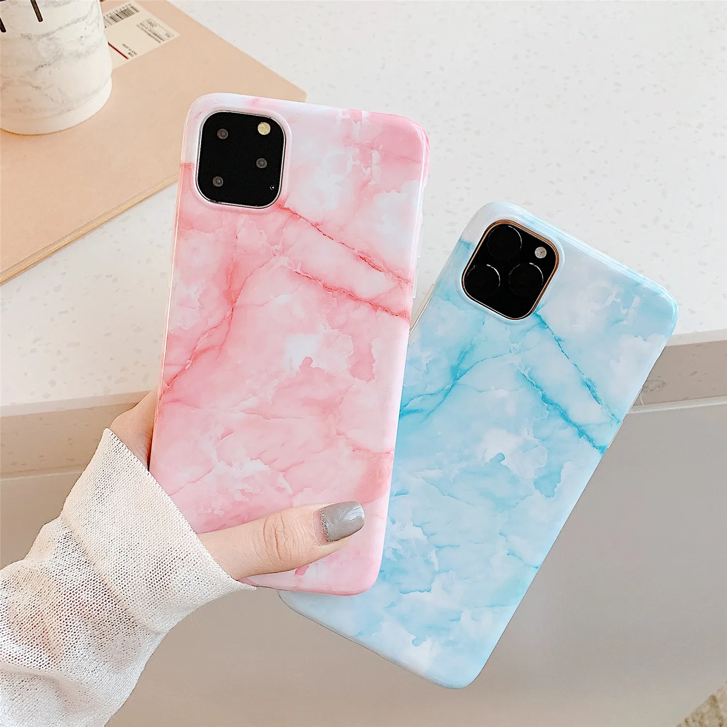 

Candy Color Marble Phone Cases for iPhone 11 Pro Max Case Glossy Soft Cover For iPhone 6 6S 7 8 Plus X XS MAX XR Case Coque Capa