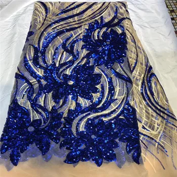

Madison African Sequins Lace Fabric High Quality French Net Lace Embroidery Nigerian Tulle Lace Fabric for Wedding Party Dress